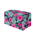 Pink Hibiscus Tropical Pattern Print Leather Tissue Box Cover
