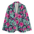Pink Hibiscus Tropical Pattern Print Men's Cotton Blazer