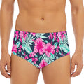 Pink Hibiscus Tropical Pattern Print Men's Triangle Swim Briefs
