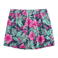 Pink Hibiscus Tropical Pattern Print Mesh Shorts