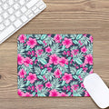 Pink Hibiscus Tropical Pattern Print Mouse Pad