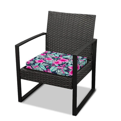 Pink Hibiscus Tropical Pattern Print Outdoor Seat Cushion Cover