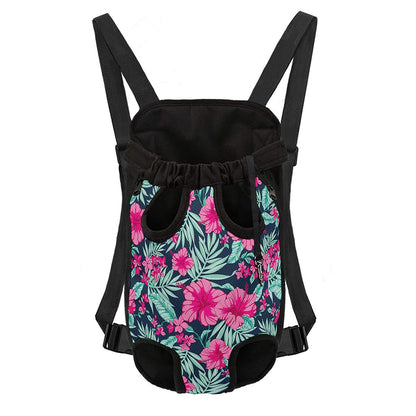 Pink Hibiscus Tropical Pattern Print Pet Carrier Backpack