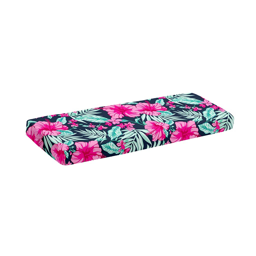 Pink Hibiscus Tropical Pattern Print Piano Keyboard Cover