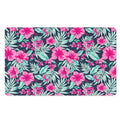 Pink Hibiscus Tropical Pattern Print Polyester Doormat