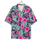 Pink Hibiscus Tropical Pattern Print Rayon Hawaiian Shirt