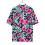 Pink Hibiscus Tropical Pattern Print Rayon Hawaiian Shirt