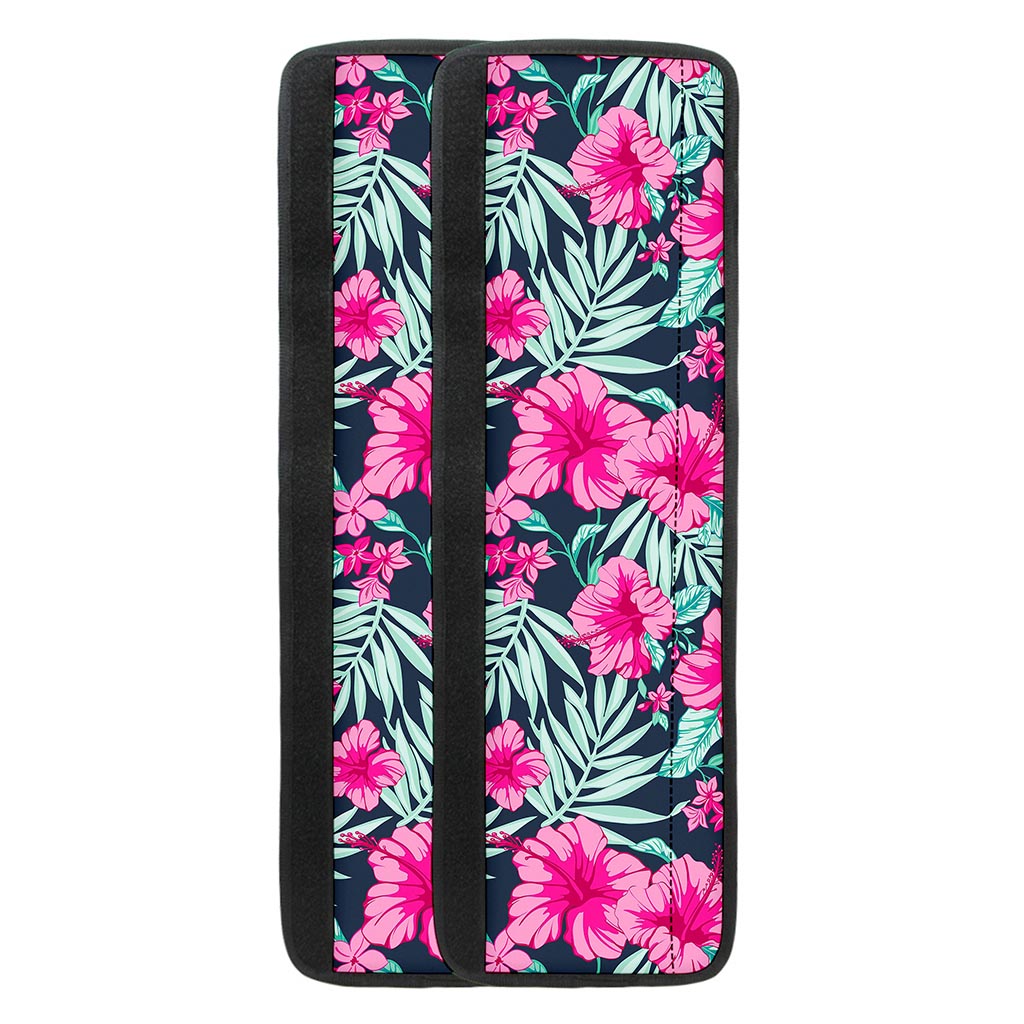 Pink Hibiscus Tropical Pattern Print Refrigerator Handle Covers