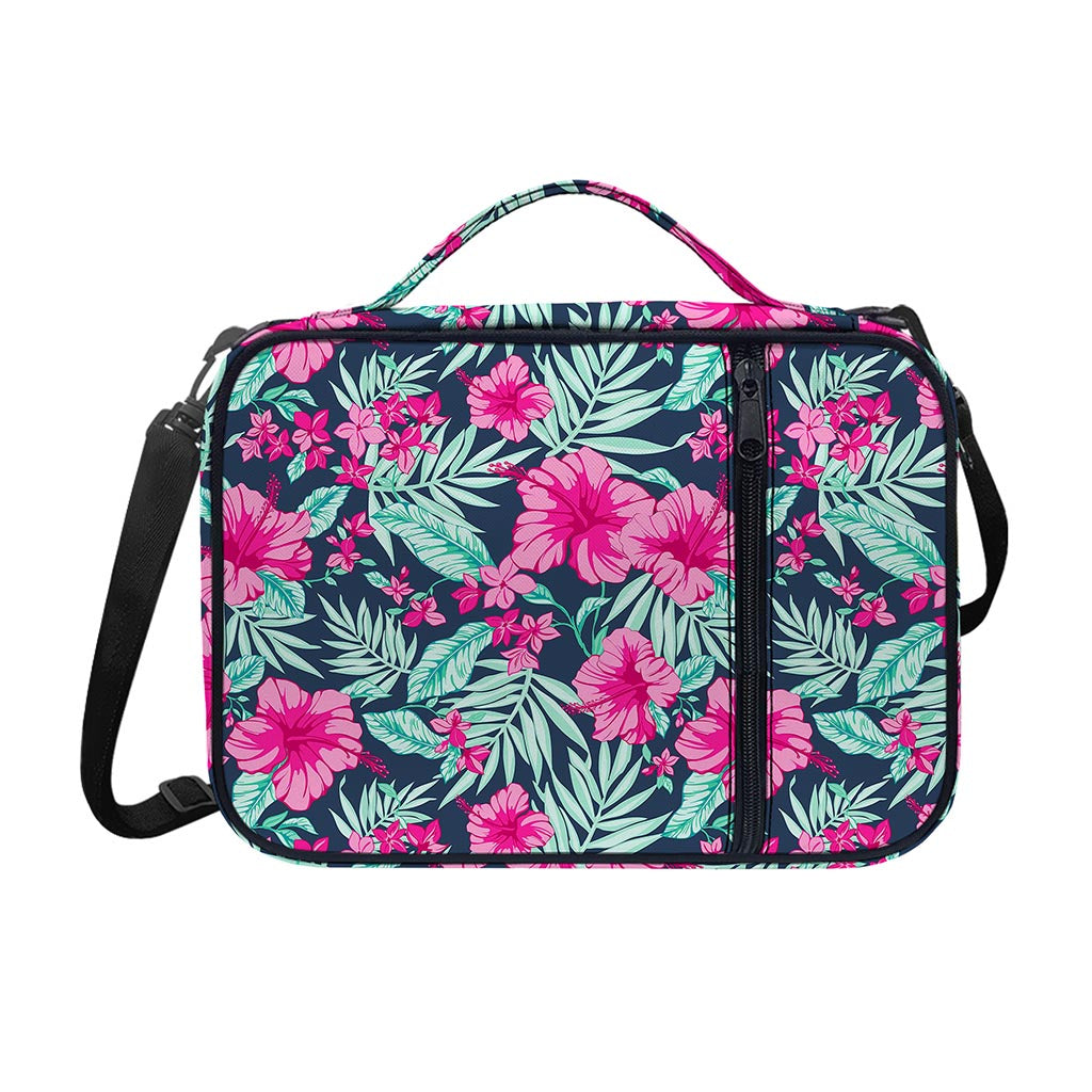 Pink Hibiscus Tropical Pattern Print Shoulder Strap Bible Bag
