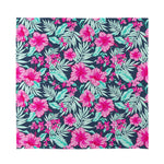 Pink Hibiscus Tropical Pattern Print Silk Bandana