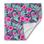 Pink Hibiscus Tropical Pattern Print Silk Bandana