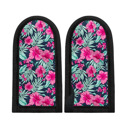 Pink Hibiscus Tropical Pattern Print Skillet Handle Cover