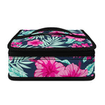 Pink Hibiscus Tropical Pattern Print Small Lunch Bag