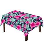 Pink Hibiscus Tropical Pattern Print Tablecloth