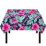 Pink Hibiscus Tropical Pattern Print Tablecloth