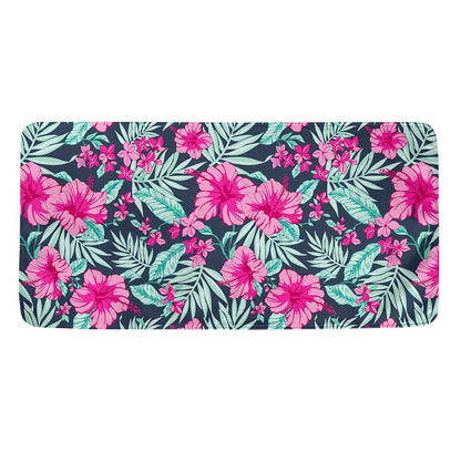 Pink Hibiscus Tropical Pattern Print Towel