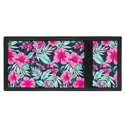 Pink Hibiscus Tropical Pattern Print Trifold Wallet