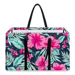 Pink Hibiscus Tropical Pattern Print Utility Tote Bag