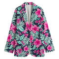 Pink Hibiscus Tropical Pattern Print Women's Blazer