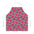 Pink Hibiscus Zigzag Pattern Print Adjustable Apron