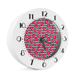 Pink Hibiscus Zigzag Pattern Print Alarm Clock