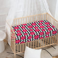 Pink Hibiscus Zigzag Pattern Print Baby Crib Sheet