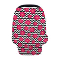 Pink Hibiscus Zigzag Pattern Print Baby Seat Cover