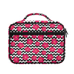 Pink Hibiscus Zigzag Pattern Print Briefcase Bible Bag