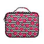 Pink Hibiscus Zigzag Pattern Print Briefcase Bible Bag