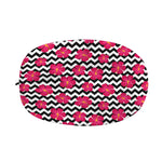 Pink Hibiscus Zigzag Pattern Print Car Side Mirror Covers