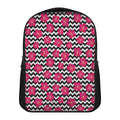 Pink Hibiscus Zigzag Pattern Print Casual Backpack