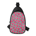 Pink Hibiscus Zigzag Pattern Print Sling Bag