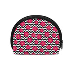 Pink Hibiscus Zigzag Pattern Print Coin Purse