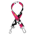 Pink Hibiscus Zigzag Pattern Print Dog Seat Belt