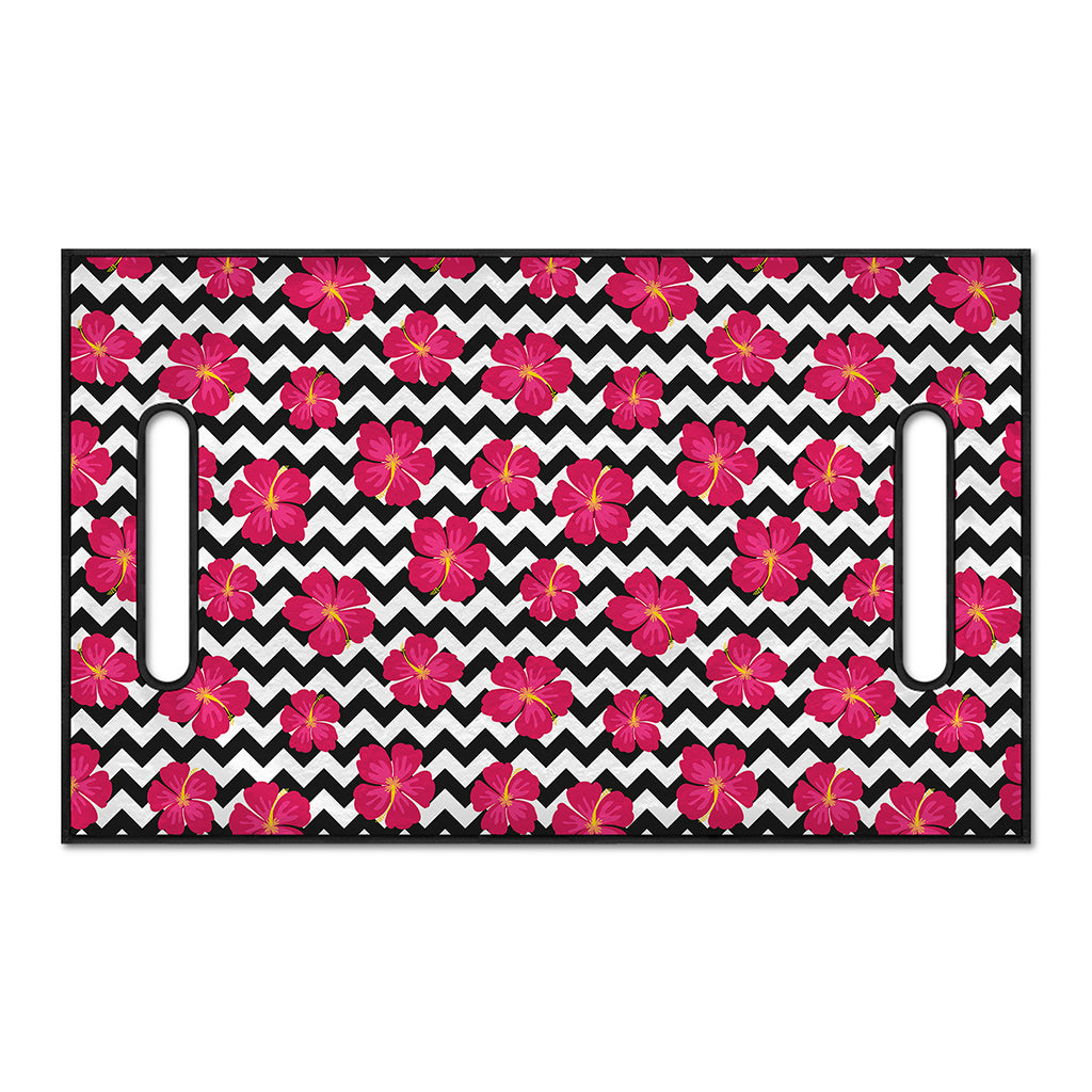 Pink Hibiscus Zigzag Pattern Print Golf Cart Seat Cover