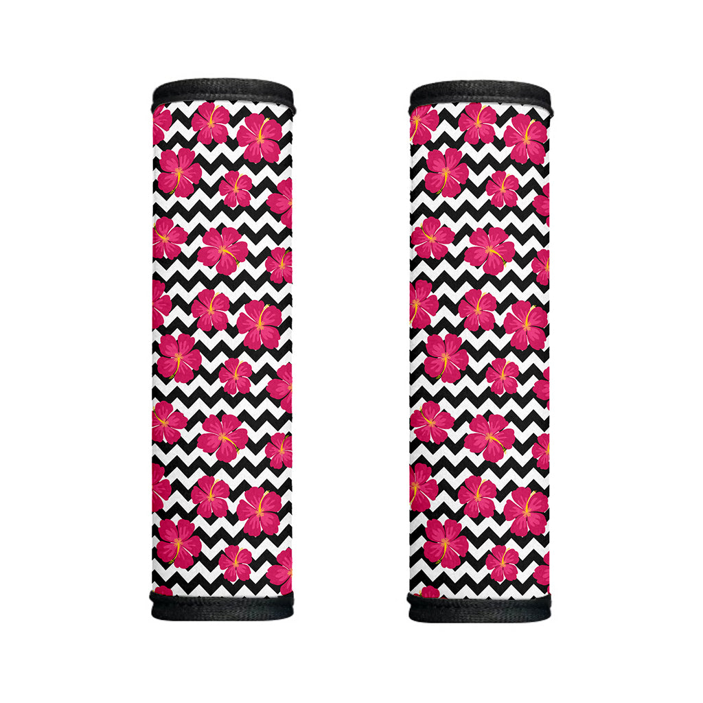 Pink Hibiscus Zigzag Pattern Print Handle Covers