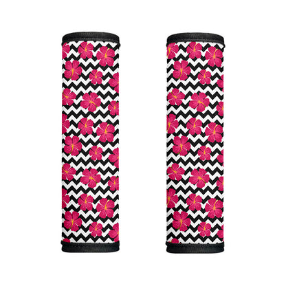 Pink Hibiscus Zigzag Pattern Print Handle Covers
