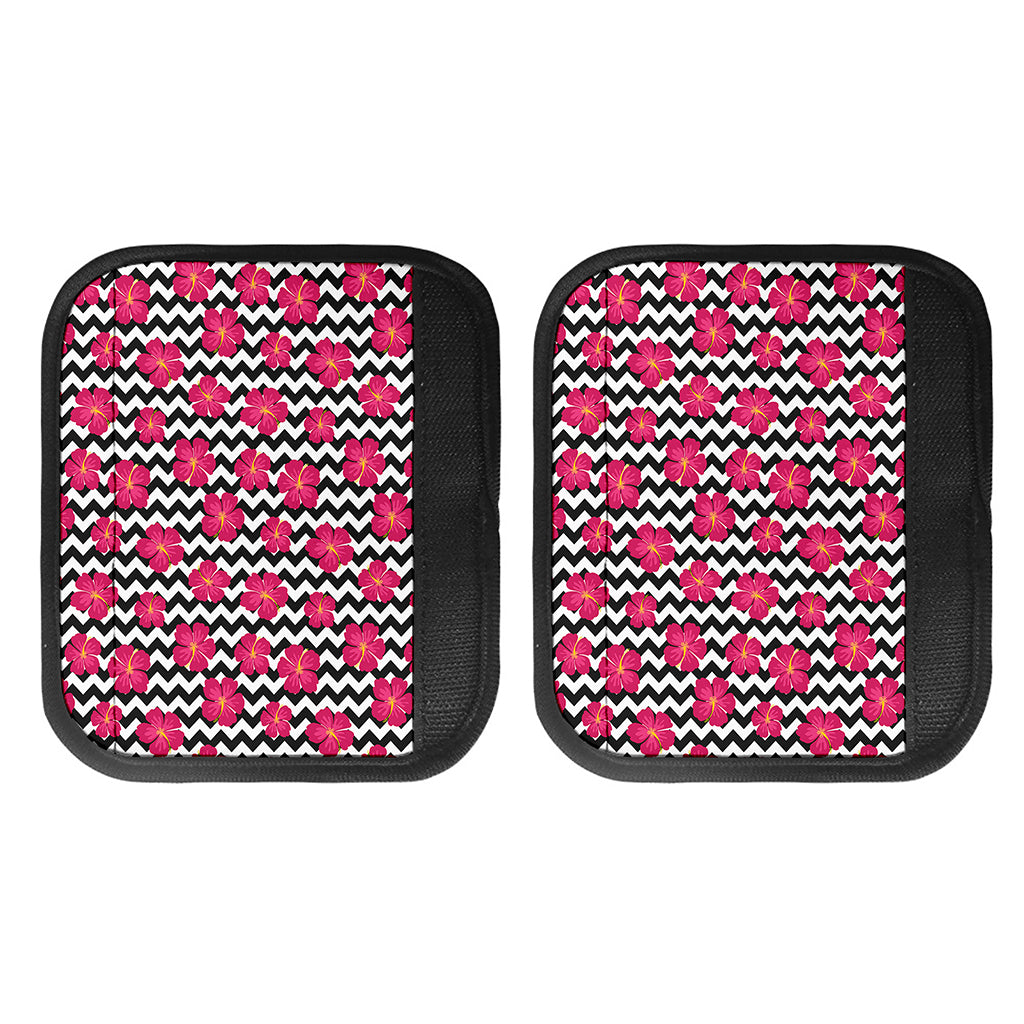 Pink Hibiscus Zigzag Pattern Print Handle Covers
