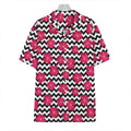 Pink Hibiscus Zigzag Pattern Print Hawaiian Shirt