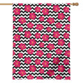 Pink Hibiscus Zigzag Pattern Print House Flag