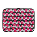 Pink Hibiscus Zigzag Pattern Print Laptop Sleeve