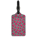 Pink Hibiscus Zigzag Pattern Print Luggage Tag