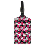 Pink Hibiscus Zigzag Pattern Print Luggage Tag
