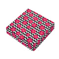Pink Hibiscus Zigzag Pattern Print Outdoor Seat Cushion Cover