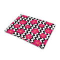 Pink Hibiscus Zigzag Pattern Print Pet Cooling Mat Cover