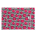 Pink Hibiscus Zigzag Pattern Print Placemat