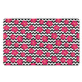 Pink Hibiscus Zigzag Pattern Print Polyester Doormat