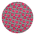 Pink Hibiscus Zigzag Pattern Print Round Blanket