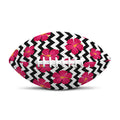 Pink Hibiscus Zigzag Pattern Print Rugby Ball