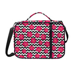 Pink Hibiscus Zigzag Pattern Print Shoulder Strap Bible Bag